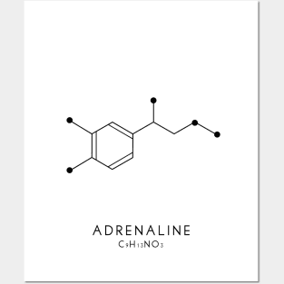 Adrenaline Molecular Structure - White Posters and Art